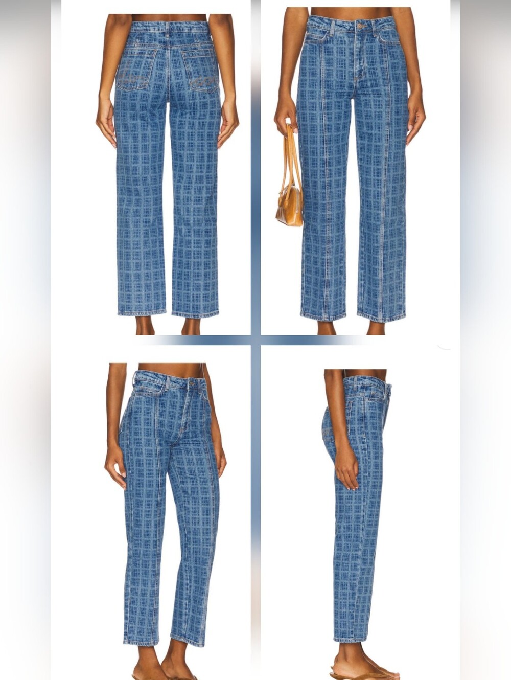 Damson Relaxed Women’s Jeans — Blue Grid